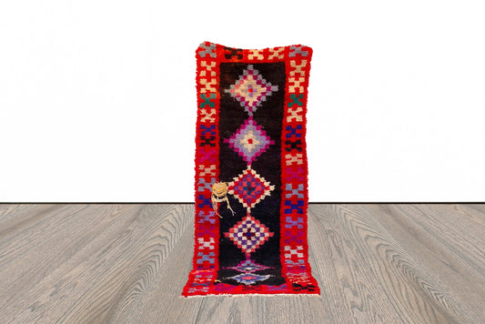 Tapis de couloir marocain vintage de 3 x 10 pieds de long.
