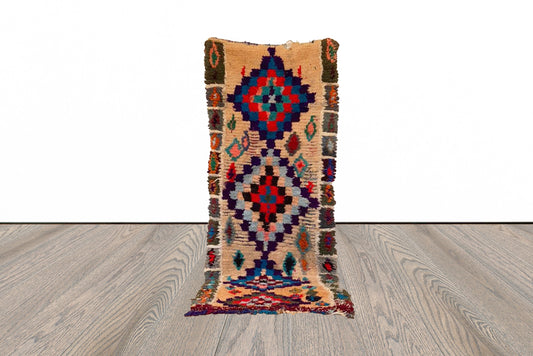 Berber Moroccan woven rug 3x7 ft .