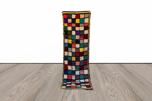 Tapis de couloir marocain vintage de 2 x 8 pieds.