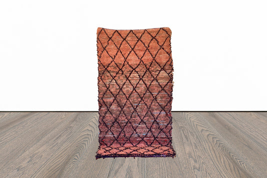 4x8 ft Moroccan vintage woven area rug.