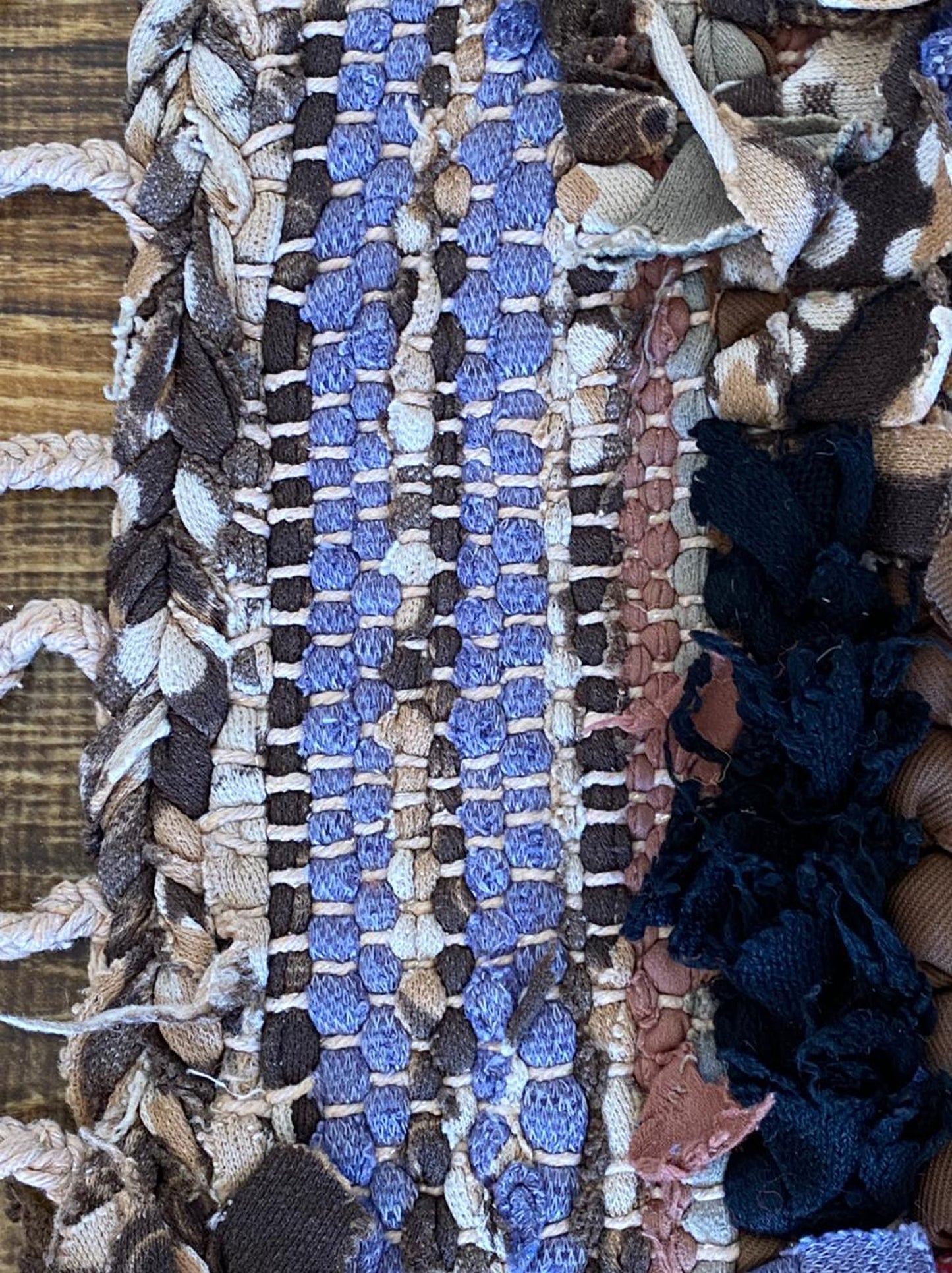 3x6 ft vintage Boucherouite Moroccan rug.