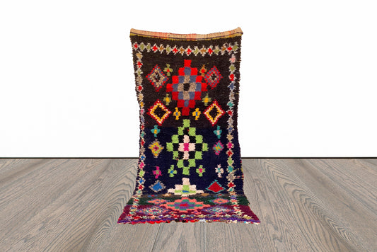 Vintage Berber Moroccan area rug 4x10 ft.
