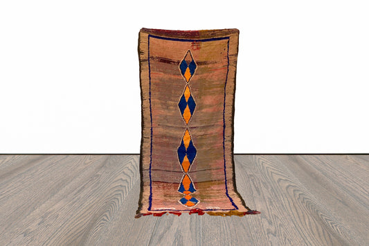 Moroccan vintage Berber rug 4x9 ft.