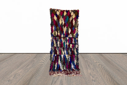 Moroccan vintage Berber rug 3x8 ft.
