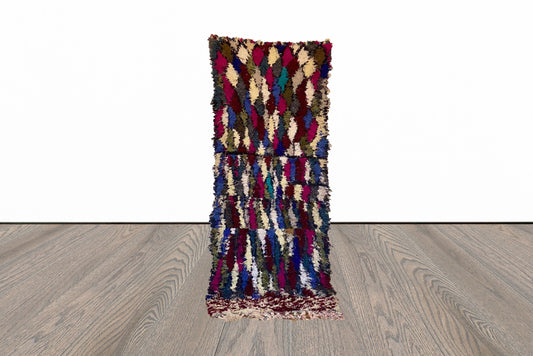 Moroccan vintage Berber rug 3x8 ft.