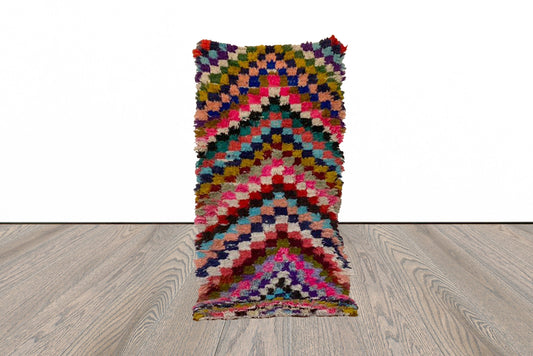 Moroccan small colorful  rug 2x5 ft.