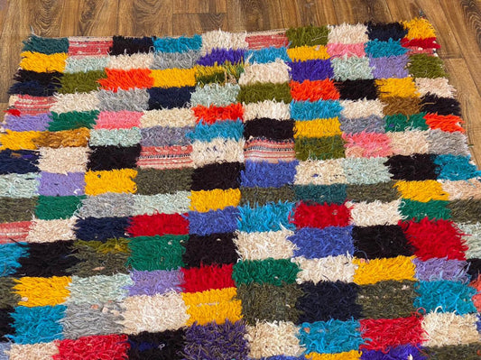 Moroccan colorful runner rug 4x10 ft.