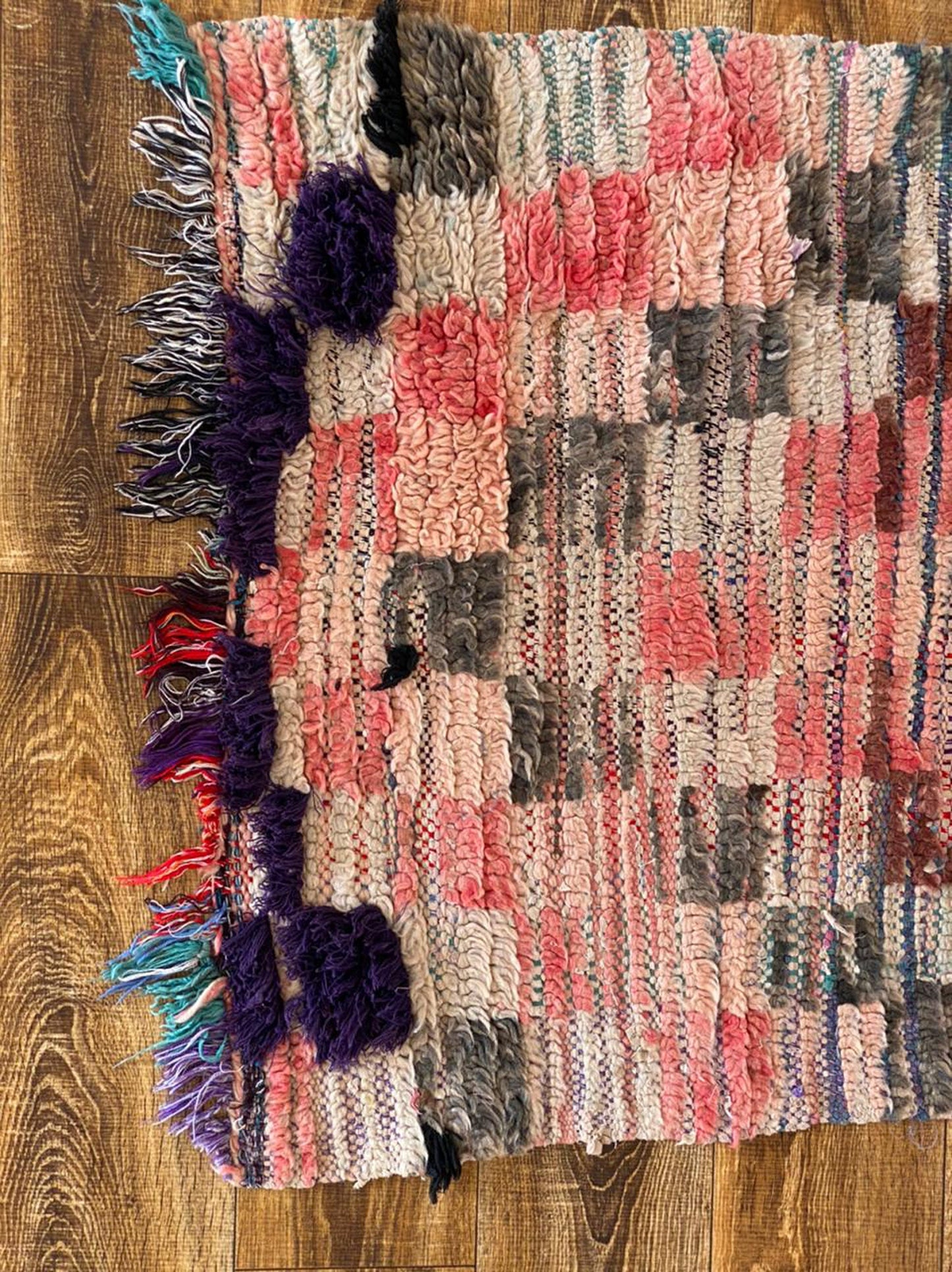 Moroccan narrow worn runner rug 3x11 ft.