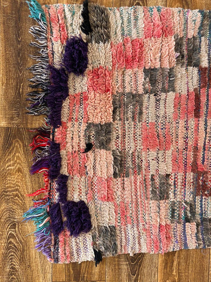Moroccan narrow worn runner rug 3x11 ft.
