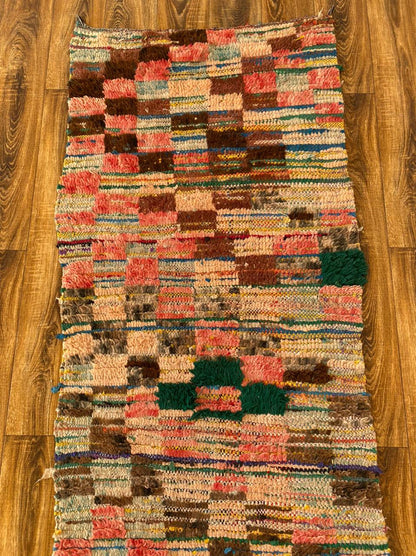 Moroccan narrow worn runner rug 3x11 ft.