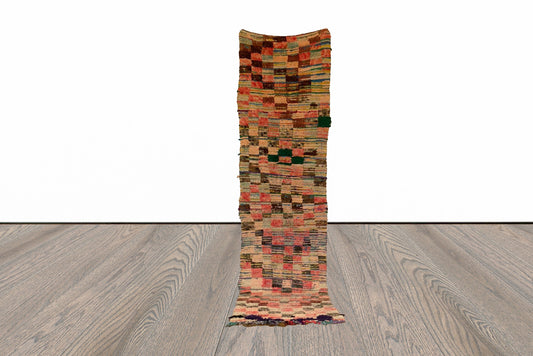 Moroccan narrow worn runner rug 3x11 ft.