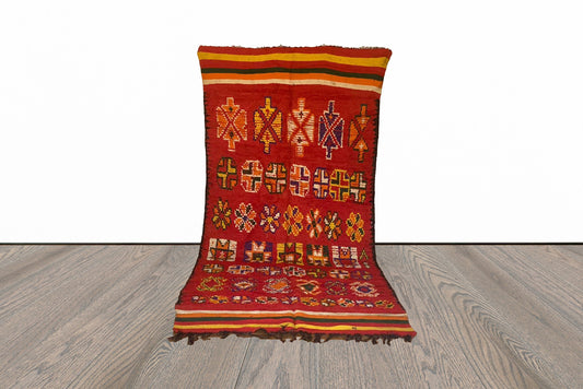 Vintage large Moroccan rug 5x12 ft.