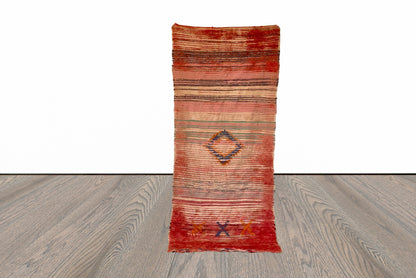 3x7 ft Moroccan vintage area rug.