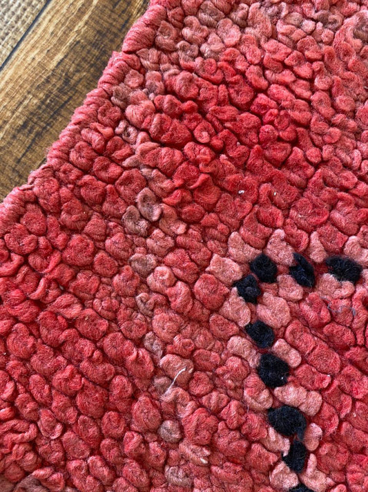 4x7 ft vintage Moroccan pink area rug.