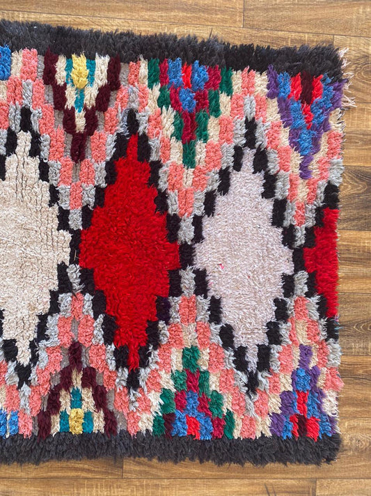 Moroccan colorful area rug 3x6 ft.