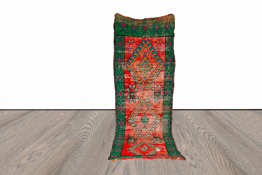 Moroccan vintage runner rug 3x8 ft.