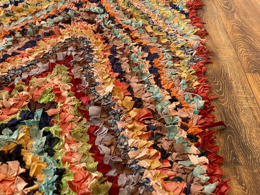 Moroccan Boucherouite runner rug 3x7 ft.