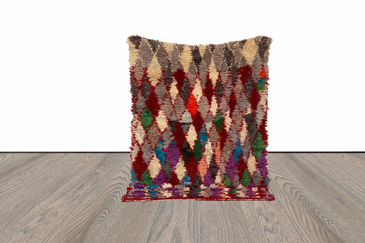 Moroccan colorful small rug 3x5 ft.