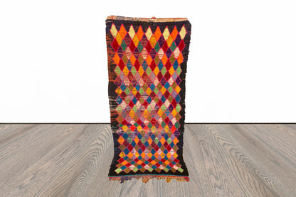 3x8 ft Moroccan vintage Berber area rug .
