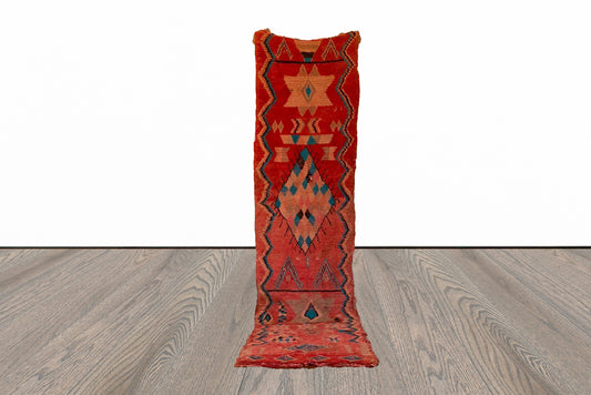 Narrow long Moroccan runner rug 3x10 ft.
