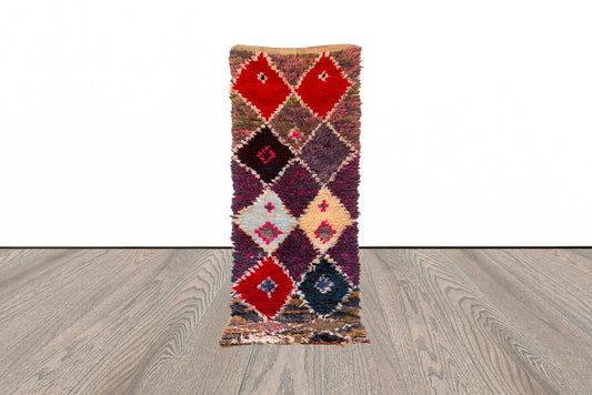 Moroccan small woven area rug 2x6 ft.