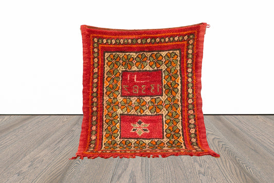 Small vintage Moroccan rug 3x4 ft.