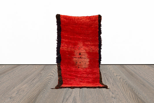 Small vintage Moroccan rug 2x5 ft.