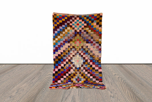 Moroccan vintage area rug 4x8 ft.