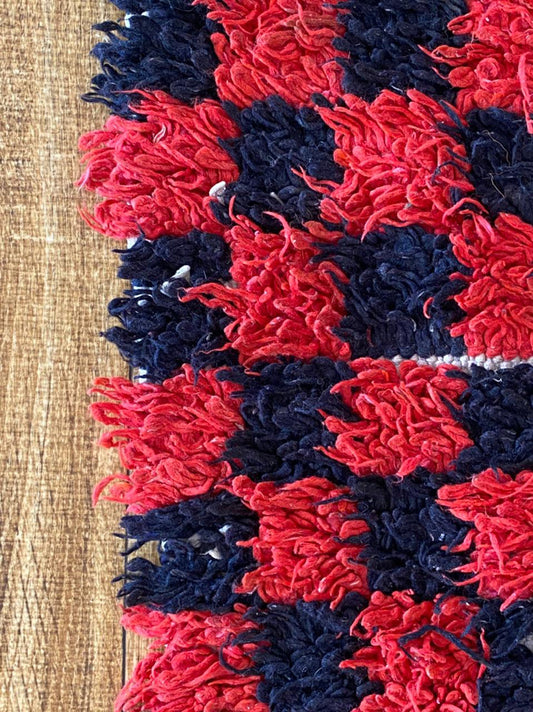 Moroccan checkered runner rug 3x9 ft.