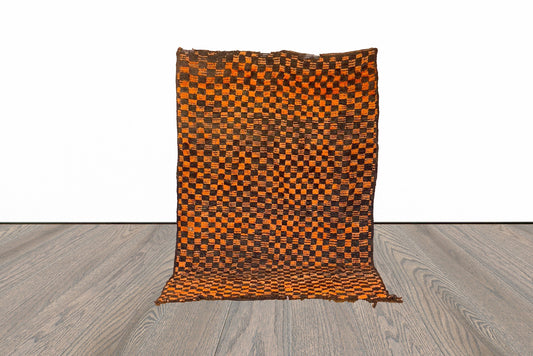 6x9 ft large Moroccan checkered rug.