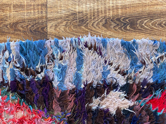 Moroccan colorful narrow runner rug 2x9 ft.