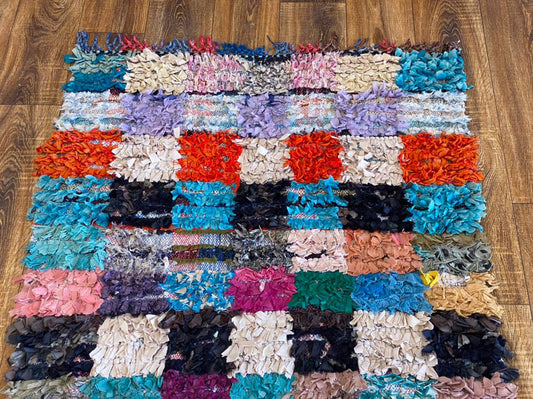 Moroccan Boucherouite runner rug 3x10 ft.