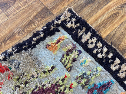 3x6 ft Moroccan colorful area rug.