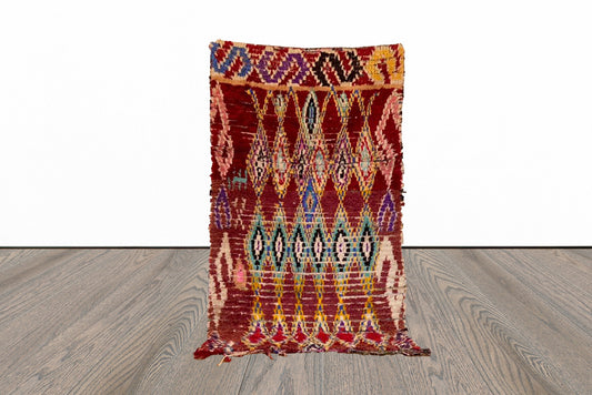 Small vintage Moroccan area rug 3x5 ft.