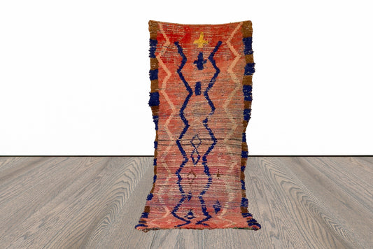 Moroccan vintage Berber rug 3x7 ft.