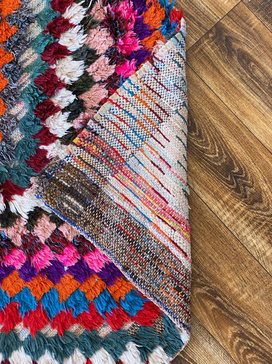 Moroccan vintage colorful runner rug 3x9 ft.