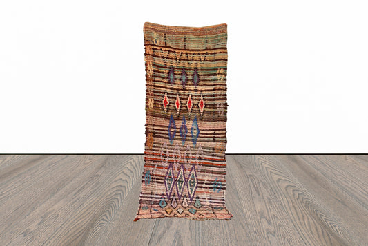 Vintage Moroccan area rug 3x9 ft.