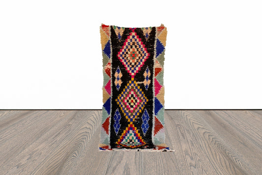 Moroccan woven colorful rug 3x7 ft.