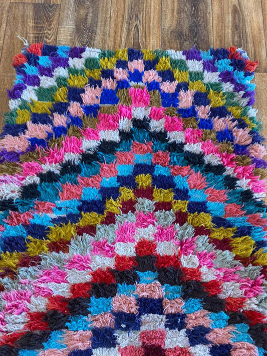 Moroccan small colorful  rug 2x5 ft.
