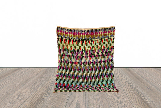 Vintage Moroccan Berber rug 4x5 ft.