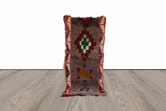 Tapis berbère vintage marocain 2x6 pieds.