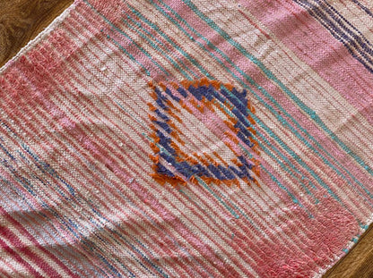 3x7 ft Moroccan vintage area rug.