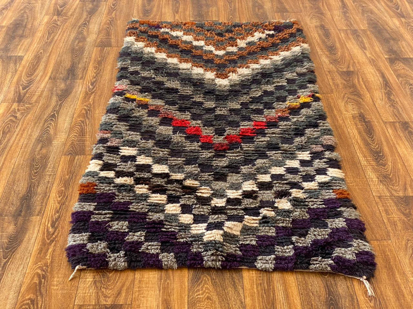 3x6  ft Moroccan colorful Berber rug.