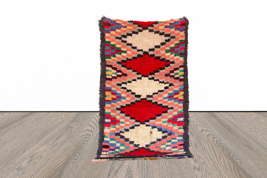 Moroccan colorful area rug 3x6 ft.