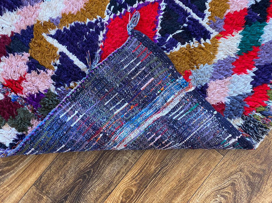 Colorful Moroccan vintage rug 3x6 ft.
