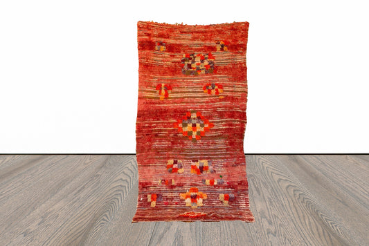 4x6 ft vintage Moroccan area rug.
