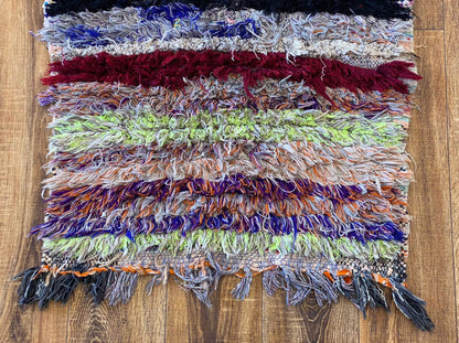 Narrow Moroccan striped runner rug 2x8 ft.
