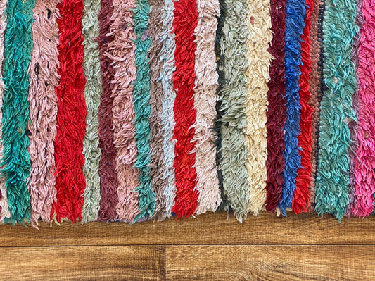 Moroccan Berber striped rug 3x8 ft.