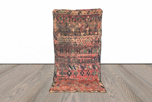 4x9 ft vintage Moroccan Berber rug.