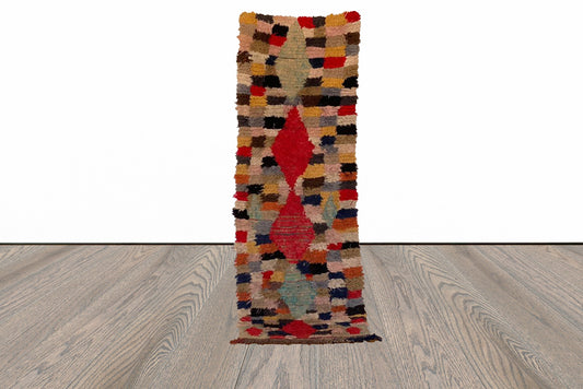 Moroccan colorful runner rug 2x7 ft.